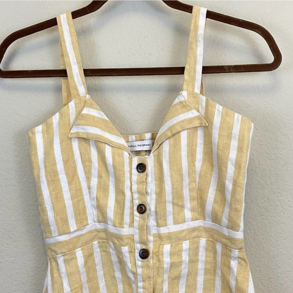 Faithful the Brand Linen Striped Button Up Mini Dress Size 2 - Picture 6 of 9
